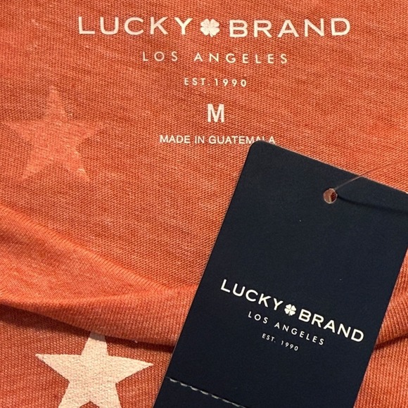 NEW Lucky Brand Star Print T-Shirt Relaxed Fit Casual Top Size Medium NWT - Picture 4 of 8